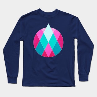 Geometric Pink Mountain Long Sleeve T-Shirt